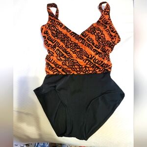 Catalina  One Piece Swimsuit - Orange and Black